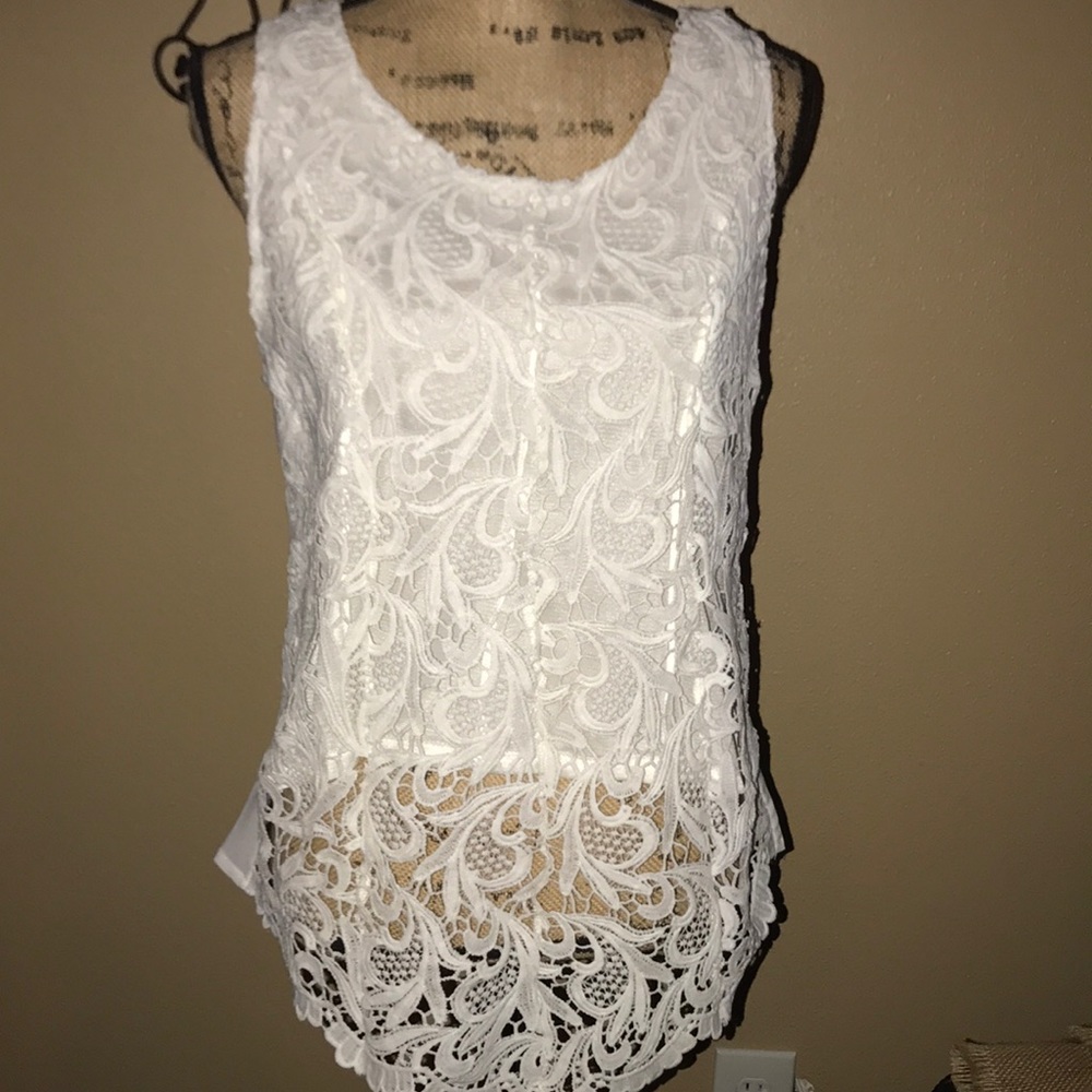 NWOT beautiful white lace top